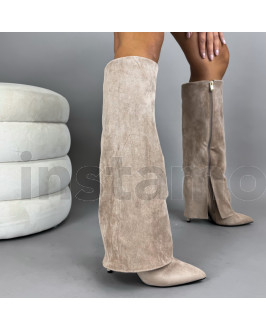 Světle hnědé vysoké kozačky