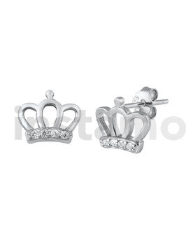 Stříbrné náušnice koruna