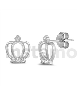 Stříbrné náušnice koruna