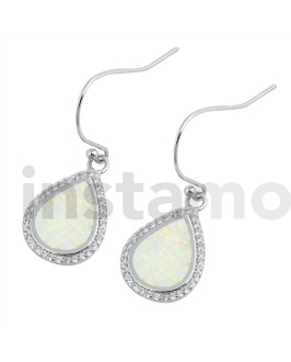 Stříbrné opálové náušnice