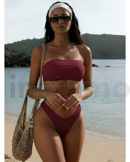 Vínové dvoudílné plavky