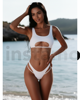 Bílé dvoudílné plavky