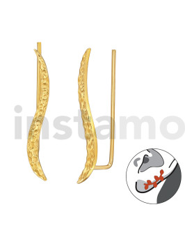 Stříbrné náušnice ear cuff