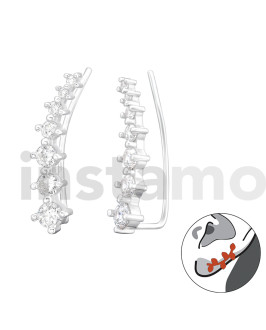 Stříbrné náušnice ear cuff