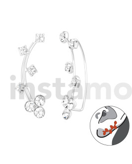 Stříbrné náušnice ear cuff