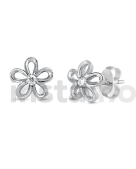 Stříbrné náušnice květ