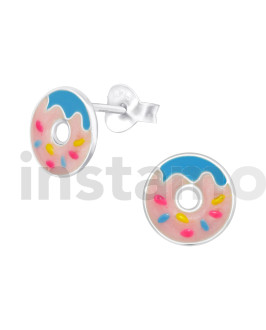Dětské stříbrné náušnice donut