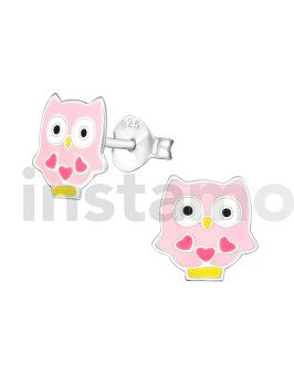 Stříbrné náušnice sova