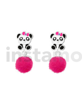 Dětské stříbrné náušnice panda