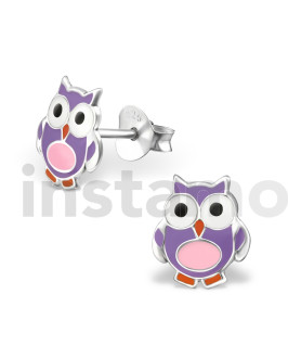 Dětské stříbrné náušnice Sovičky