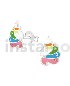 Dětské stříbrné náušnice jednorožec