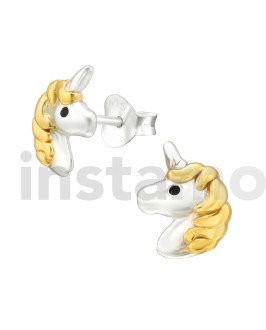 Stříbrné náušnice jednorožec