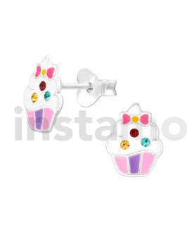 Stříbrné náušnice muffin
