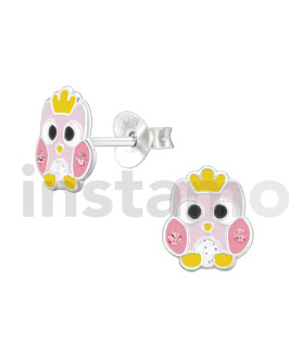 Stříbrné náušnice sova