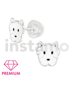 Stříbrné náušnice pejsek