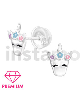 Stříbrné náušnice JEDNOROŽEC