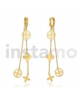 Dámské ocelové náušnice pozlacené Včela