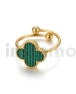 Nastavitelný ocelový prsten pozlacený