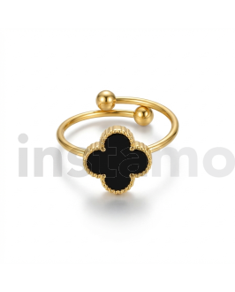 Nastavitelný ocelový prsten pozlacený