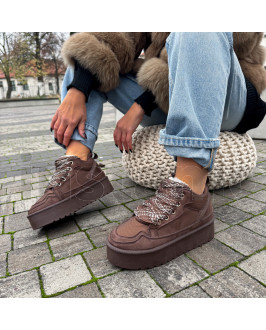 Hnědé zatepelené tenisky