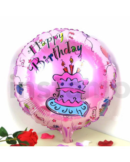 Růžový balón Happy birthday