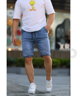 Modré džínové pánské kraťasy