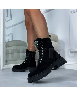 Černé semišové polokozačky