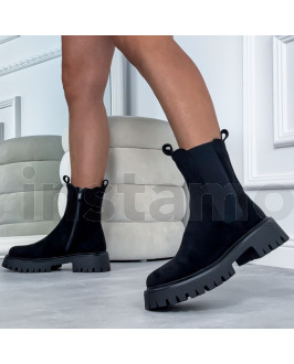 Černé semišové polokozačky