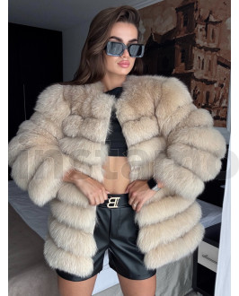 Kožich z pravé lišky BEIGE