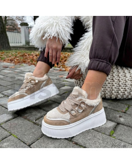 Béžové zateplené tenisky