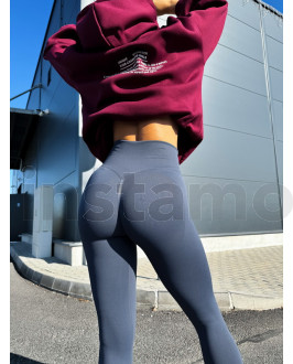 Tmavě šedé push-up legíny