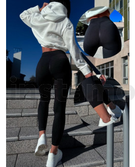 Černé push up jemně zateplené legíny