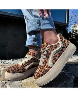 Hnědé tenisky s leopardím vzorem