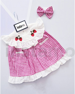 Kostkované šaty s čelenkou