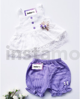 Fialová mušelínová souprava