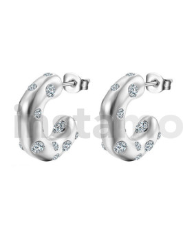 Dámské náušnice ocelové půlkruhy