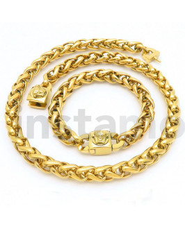 Pánská pozlacená ocelová souprava hrubá