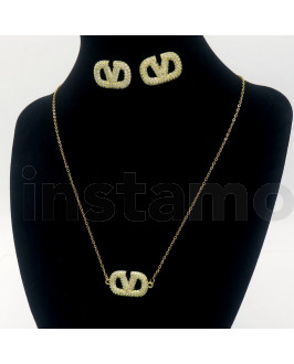 Dámský trendy set s křišťály 