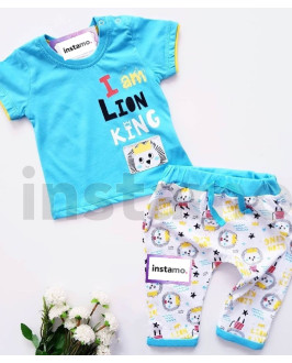 Tyrkysová dvoudílná  bavlněná souprava