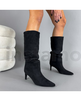 Černé semišové kozačky