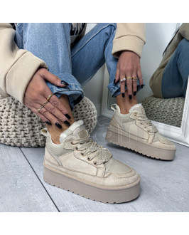 Béžové zateplené tenisky