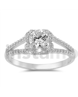 Stříbrný prsten s kamínkem