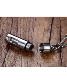 Pánský ocelový přívěsek kapsle