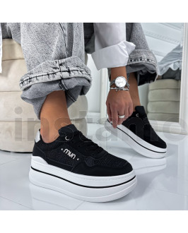 Černe tenisky na platformě