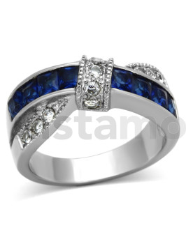 Dámský ocelový prsten modrý