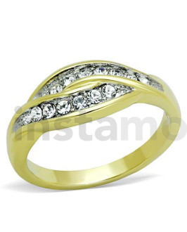 Dámský ocelový prsten pozlacený