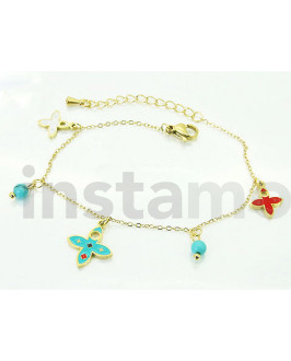 Dámský ocelový náramek s přívěskami