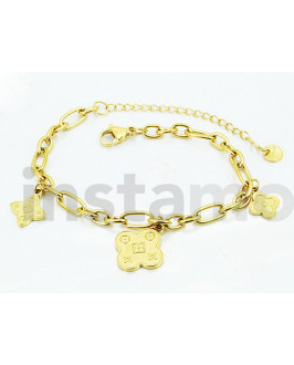 Dámský ocelový náramek s přívěskami