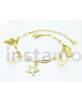 Dámský ocelový náramek s přívěskami