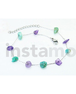 Dámský ocelový náramek s přívěskami na nohu